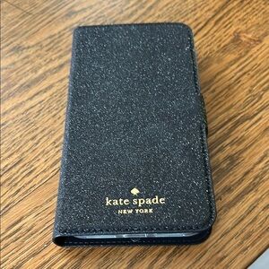 Kate Spade Glittery Lola  Black Phone Case approximately 6 1/4 x 3